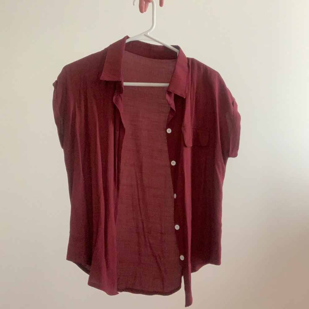 Maroon Button up top